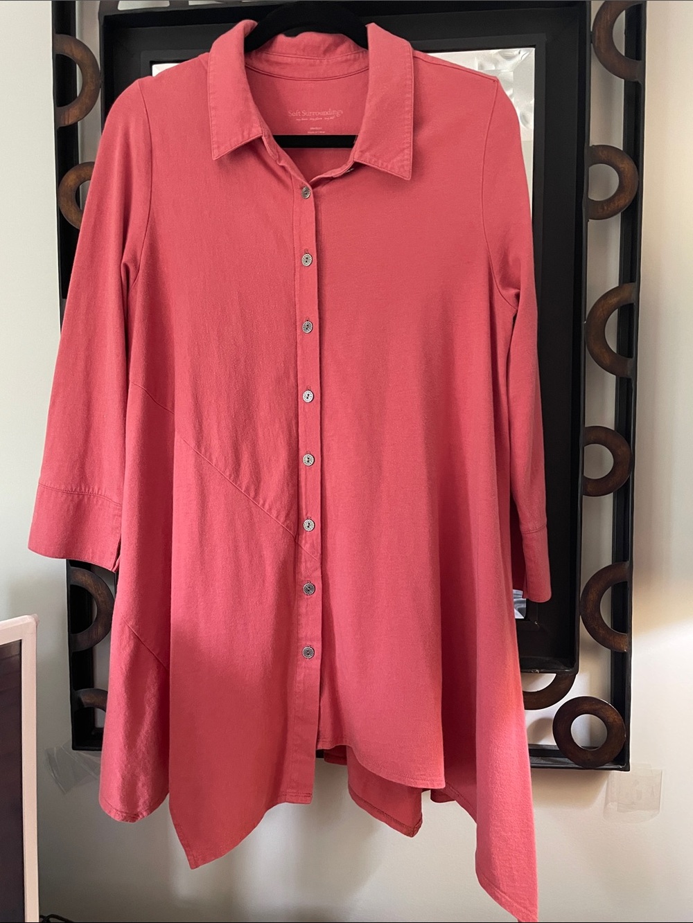 Soft Surroundings Coral Button-Down Tunic
